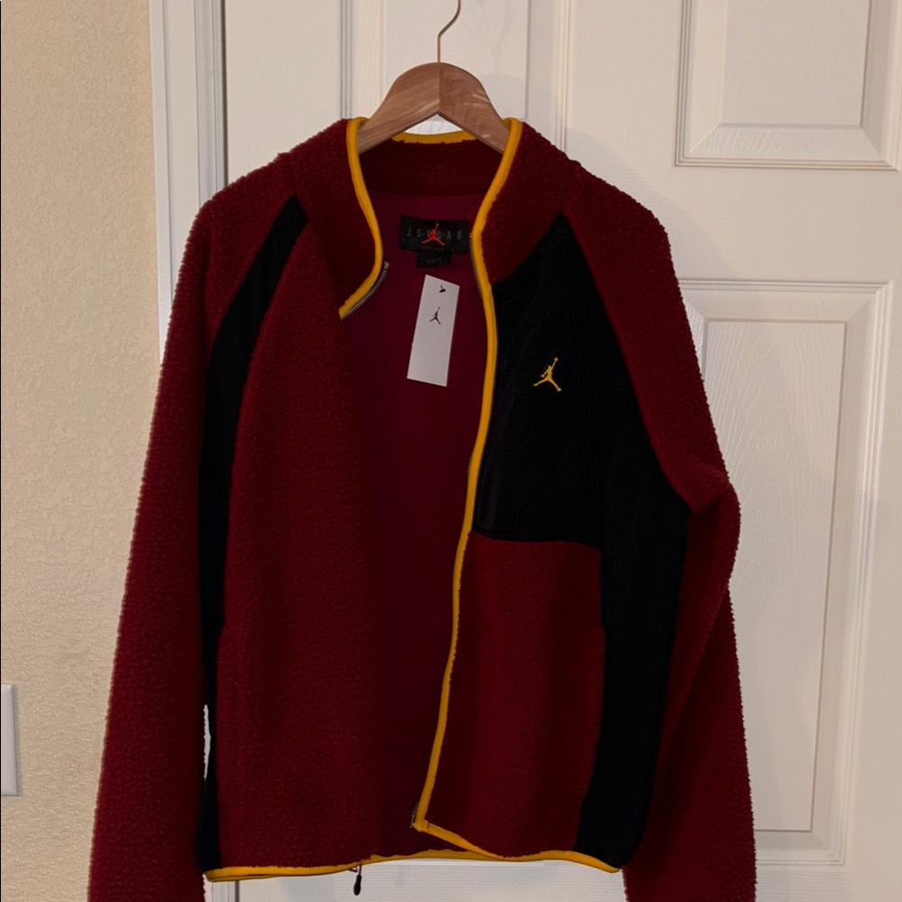 Jordan Burgundy and Black Jacket. Fleece, new with tags.